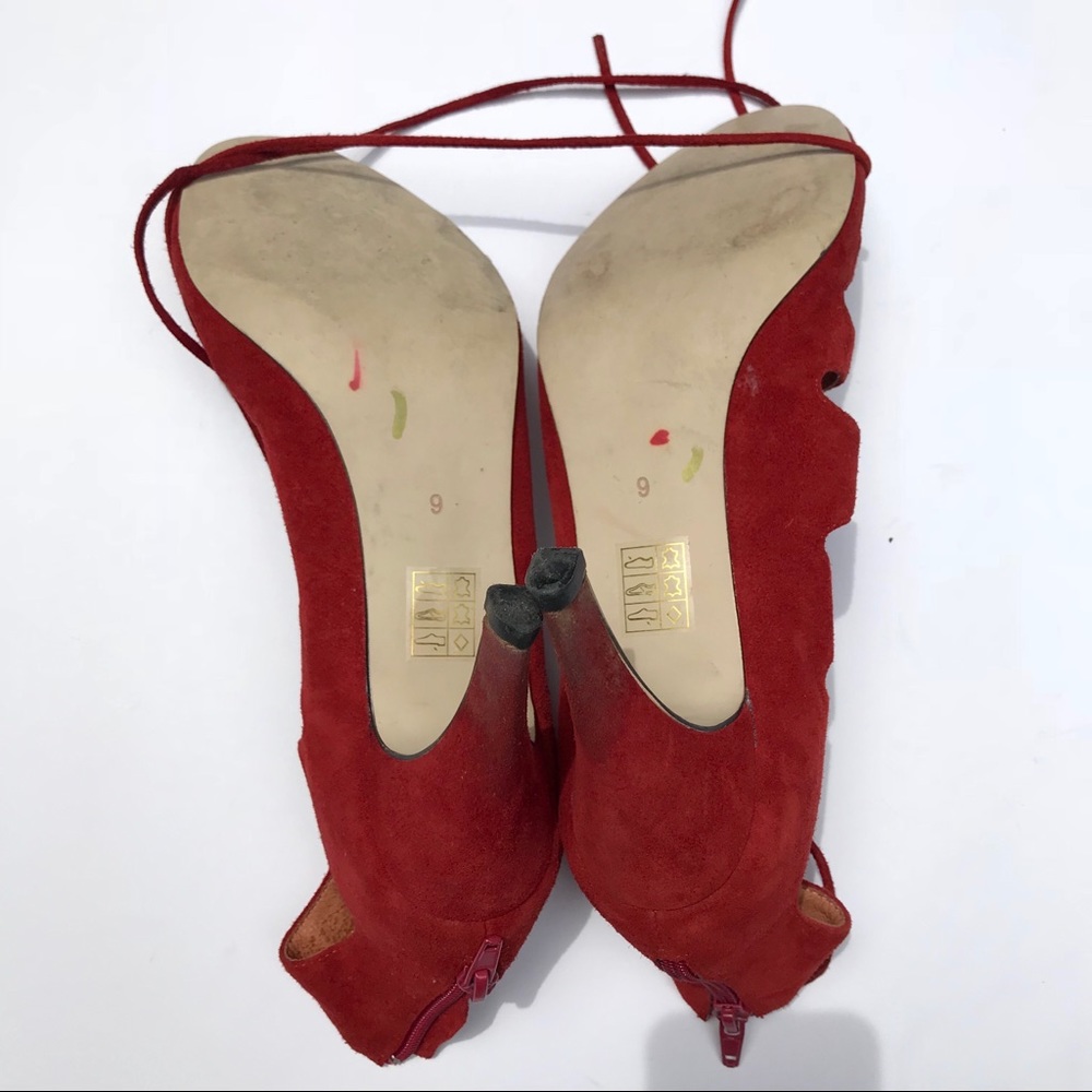 Jeffrey Campbell red lace up heels - Picture 8 of 8